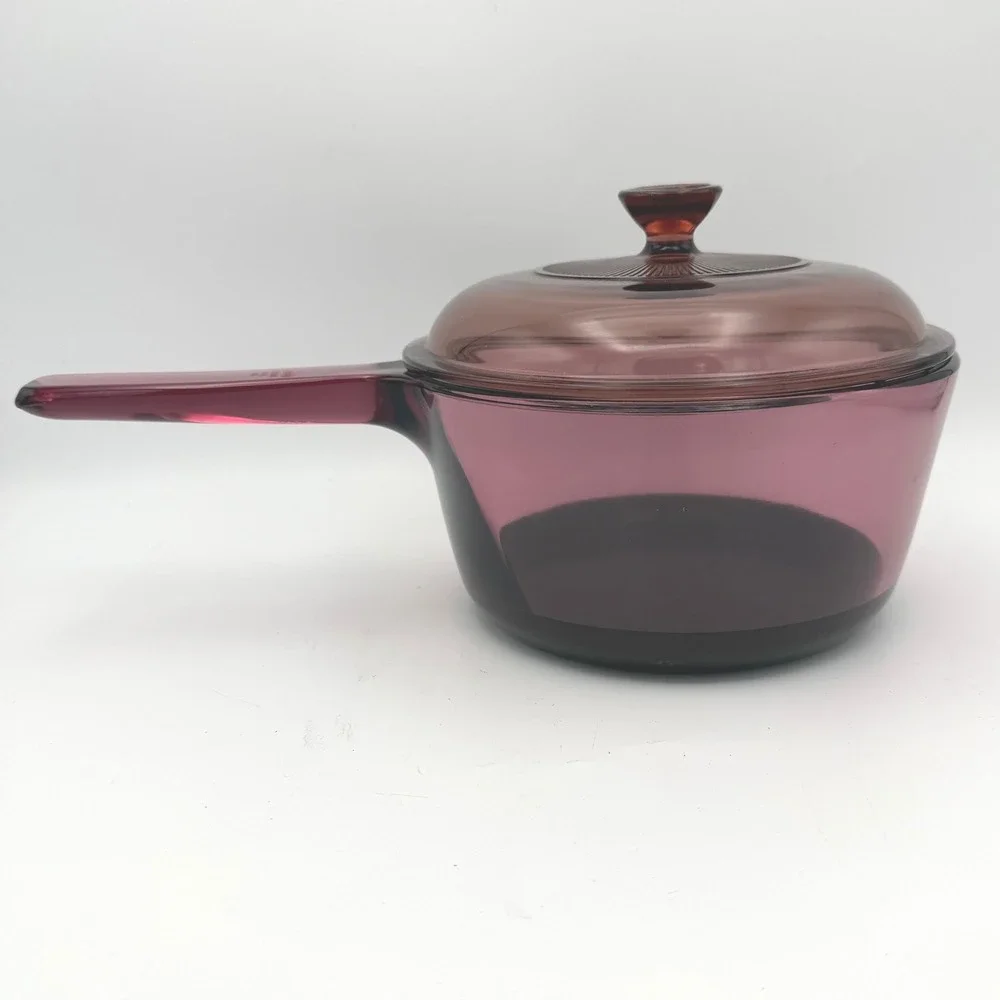Corning‎ Visions Saucepan 1.5L Cranberry Glass V-1.5-B Pot with Lid
